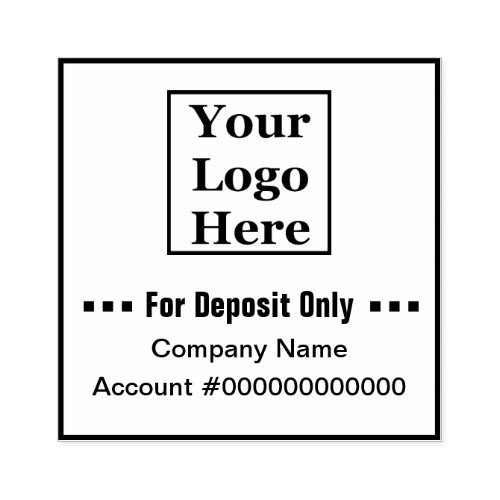 Your Logo Here  Company For Deposit Only Rubber Stamp