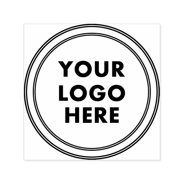 Your Logo Here Company Professional Circle Self-inking Stamp (Design)