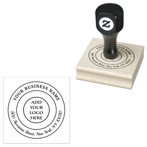Your Logo Here Corporate Company Return Address Rubber Stamp