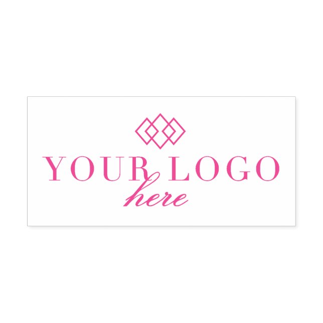Your Logo Here Custom Pink Self-Inking Stamp (Design)