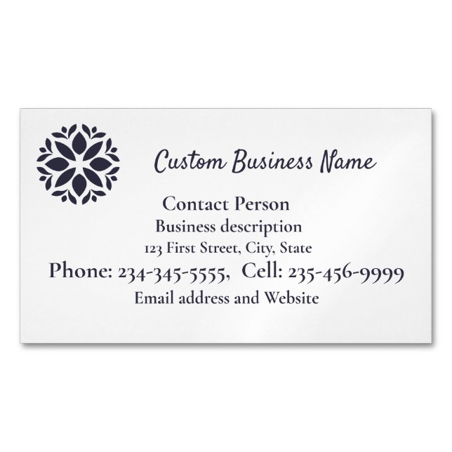 Your Logo Here Customize or Medallion Business Car Business Card Magnet (Front)
