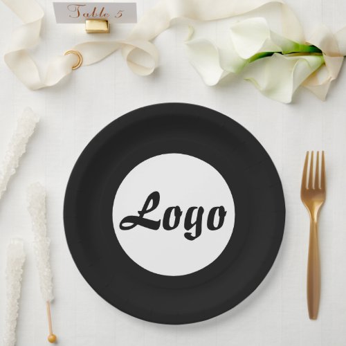 YOUR LOGO HERE CUSTOMIZED NAME AND TEXT PAPER PLATES