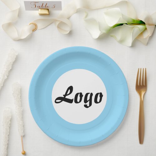 YOUR LOGO HERE CUSTOMIZED NAME AND TEXT PAPER PLATES