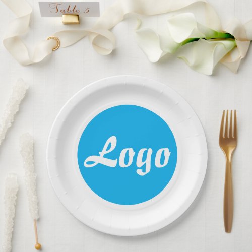 YOUR LOGO HERE CUSTOMIZED NAME AND TEXT PAPER PLATES
