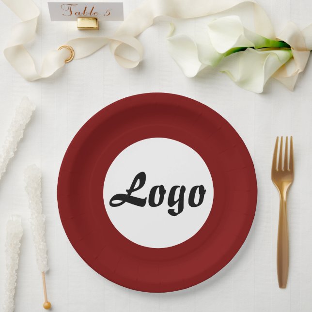 YOUR LOGO HERE CUSTOMIZED NAME AND TEXT  PAPER PLATES (Wedding)