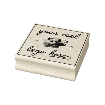 Your Logo Here Design Your Own Custom Company Name Rubber Stamp by red_dress at Zazzle
