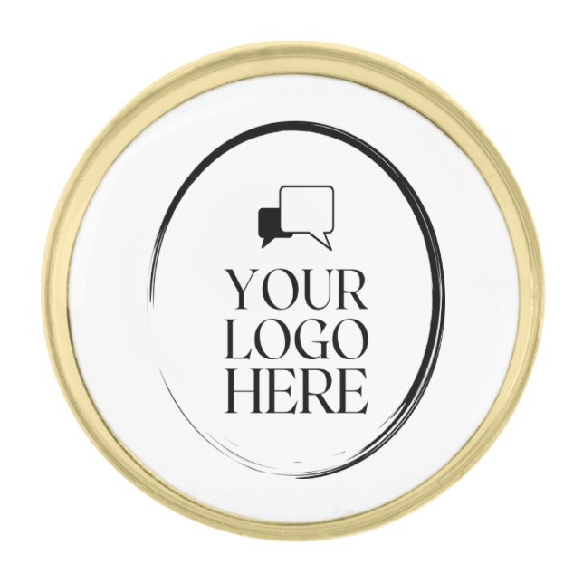 Your Logo Here Gold Finish Lapel Pin (Front)