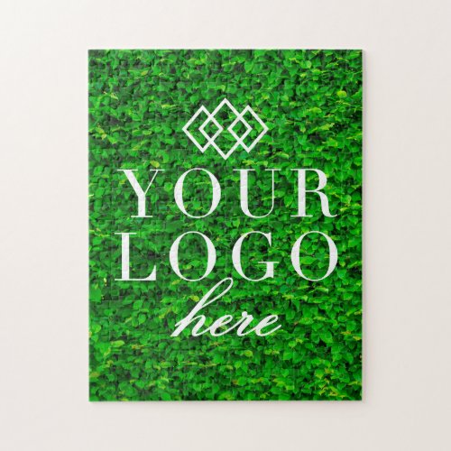 Your Logo Here Greenery  Custom Jigsaw Puzzle