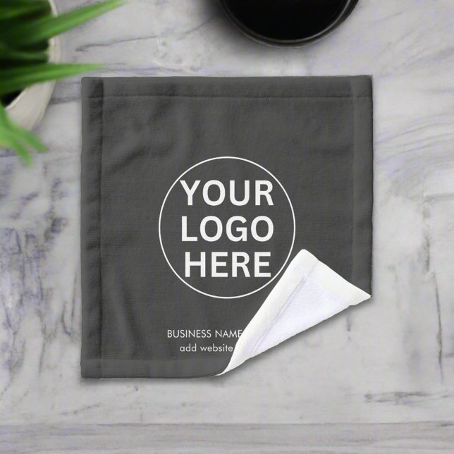 Your Logo Here l Clean Gray Branded Business  Wash Cloth (Creator Uploaded)