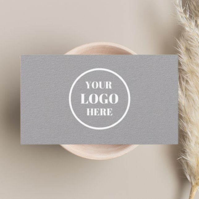 Your Logo Here l Clean Neutral Gray Minimalist Business Card (Creator Uploaded)