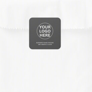 Your Logo Here l Corporate Business Branded Gray Square Sticker
