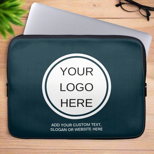 Your Logo Here l Professional Navy Blue Branded  Laptop Sleeve