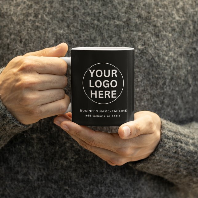 Your Logo Here l Promotional Black & White Coffee Mug (Creator Uploaded)