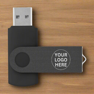 Your Logo Here l Promotional Promo Branded Gray Flash Drive