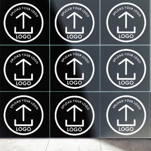 Your Logo Here Minimalist Professional Black Ceramic Tile