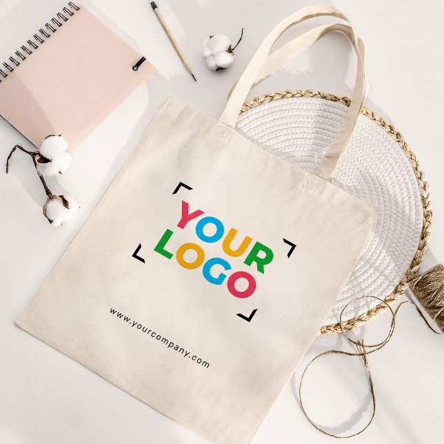 Your Logo Here Minimalist Small Business Website Tote Bag (Creator Uploaded)