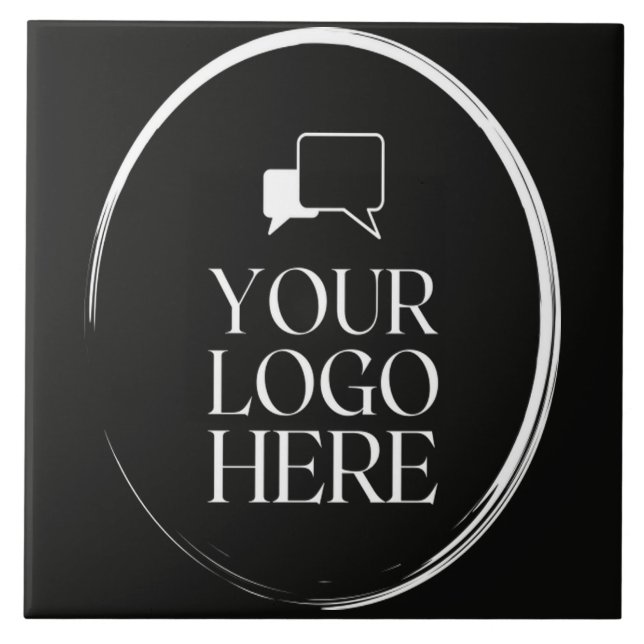 Your Logo Here Modern Ceramic Tile (Front)