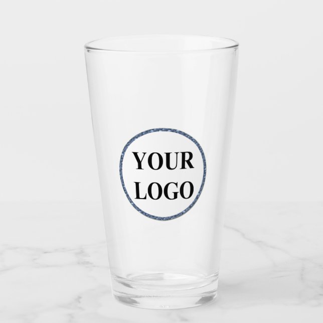 Your Logo Here Modern Cute Funny Personalized Gift Glass (Front)