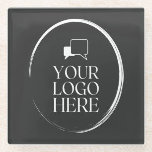 Your Logo Here Modern Glass Coaster