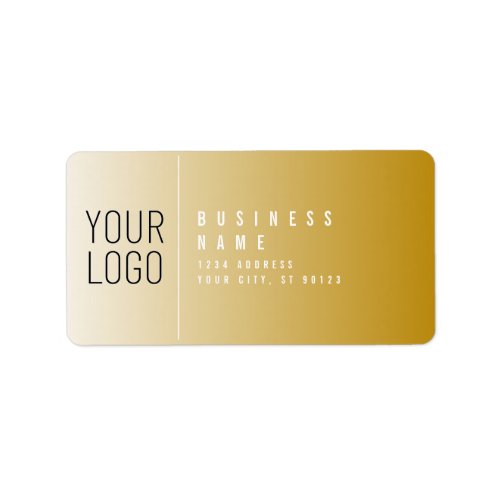 Your Logo Here Modern Gold  White Return Address Label