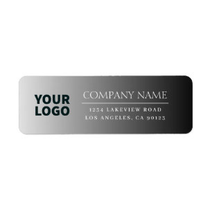 Your Logo Here Modern Ombre Grey Black (editable) Label