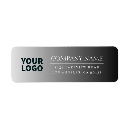 Your Logo Here Modern Ombre Grey Black editable Label