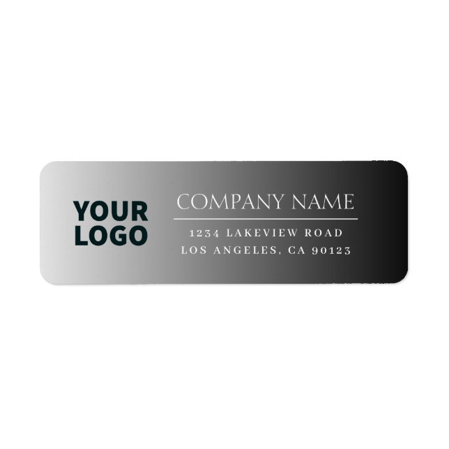 Your Logo Here Modern Ombre Grey Black (editable) Label (Front)