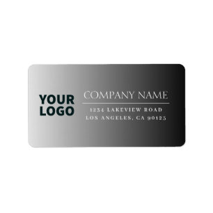 Your Logo Here Modern Ombre Grey Black (editable) Label