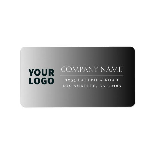 Your Logo Here Modern Ombre Grey Black editable Label
