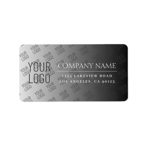 Your Logo Here Modern Ombre White  Editable Color Label