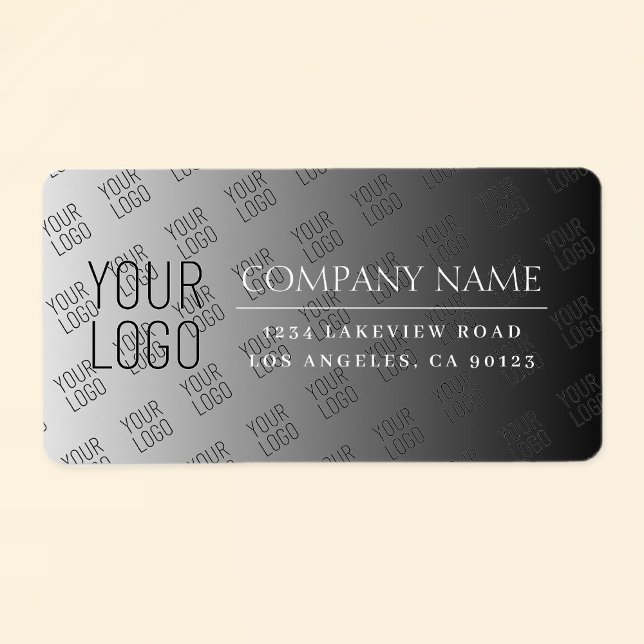 Your Logo Here Modern Ombre White & Editable Color Label (Creator Uploaded)