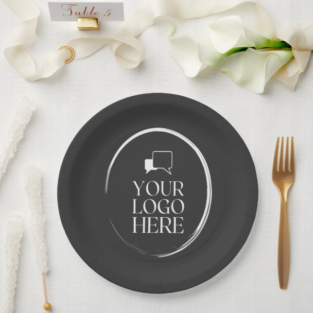 Your Logo Here Modern Paper Plates (Wedding)