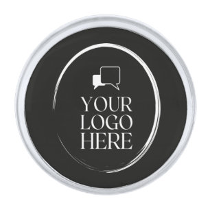 Your Logo Here Modern Silver Finish Lapel Pin