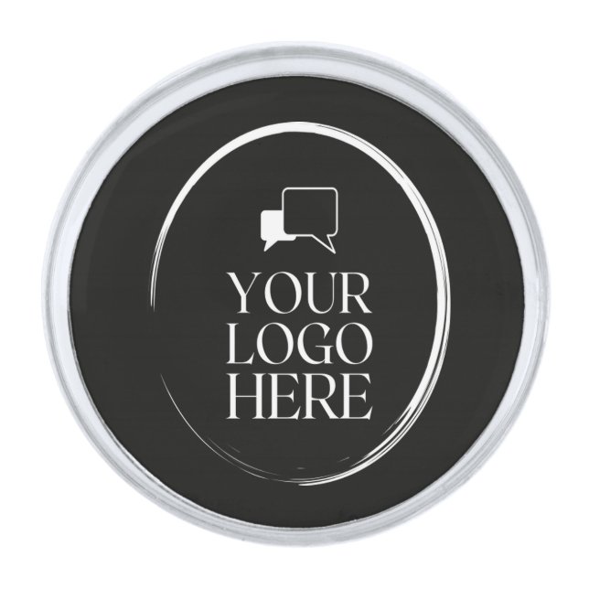 Your Logo Here Modern  Silver Finish Lapel Pin (Front)