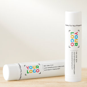 Your Logo Here Modern Small Business White Lip Balm