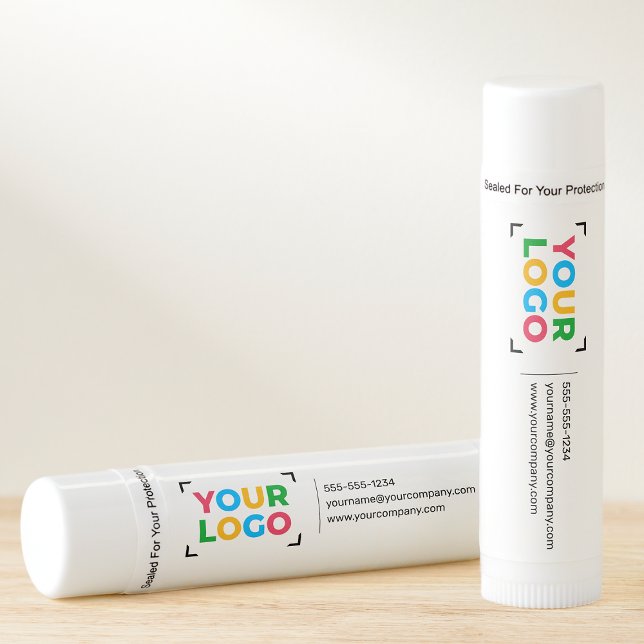 Your Logo Here Modern Small Business White Lip Balm (Creator Uploaded)