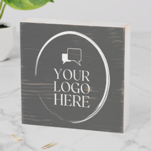 Your Logo Here Modern Wooden Box Sign