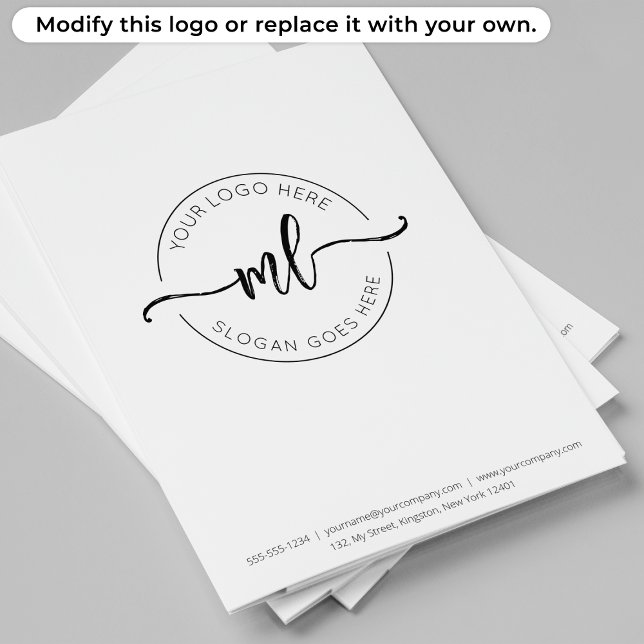 Your Logo Here Monogram Initial Presentation White (Creator Uploaded)