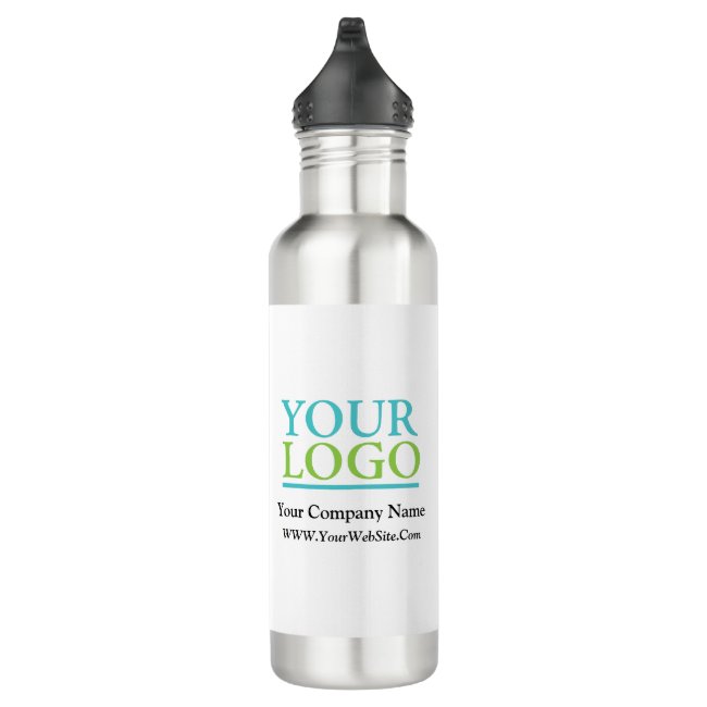 Your Logo Here, Name & Website Promo Stainless Steel Water Bottle