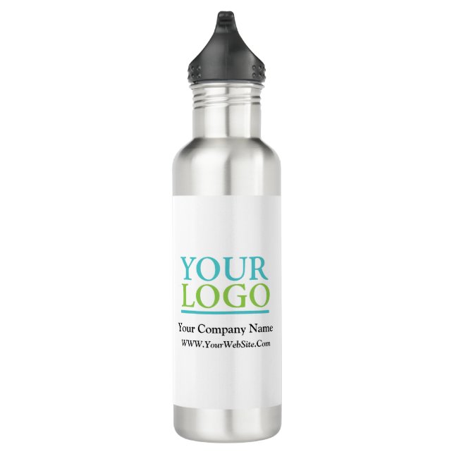Your Logo Here, Name & Website Promo Stainless Steel Water Bottle (Right)