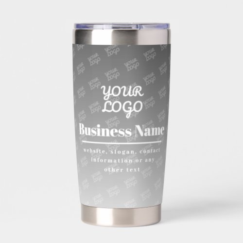 Your Logo Here Pattern Gray  White Insulated Tumbler