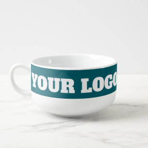 YOUR LOGO HERE PERSONALZED NAME AND TEXT SOUP MUG