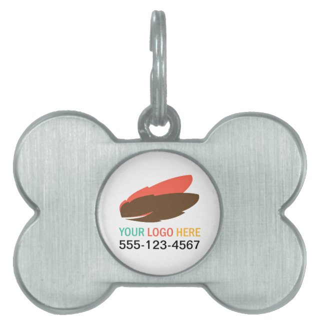 Your logo here pet business promotional marketing name tag (Front)