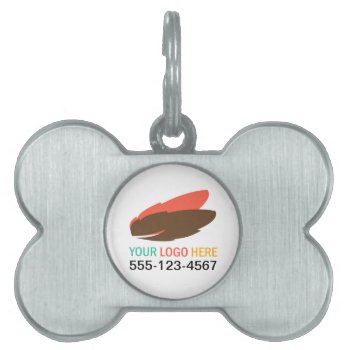 Your Logo Here Pet Business Promotional Marketing Pet Name Tag by logopromogifts at Zazzle