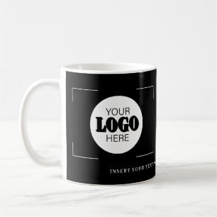 Your logo here promotional custom text black coffee mug