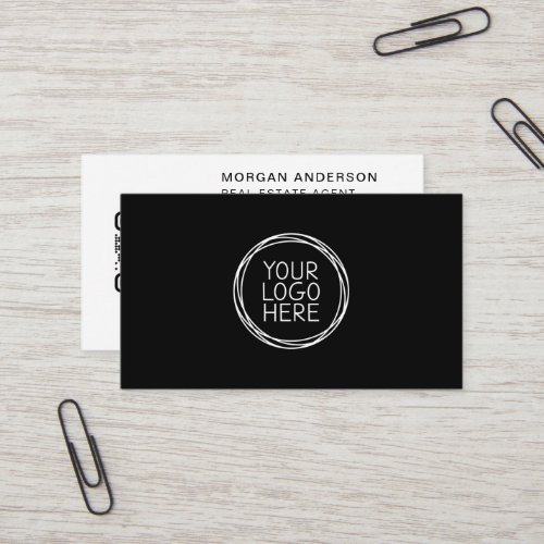 Your Logo Here QR Code Icons Professional Business Card