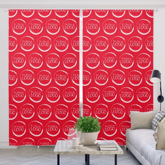 Your Logo Here Red Blackout Curtains (Living Room)