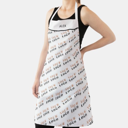 Your Logo Here Repeat Pattern Personalized Company Apron
