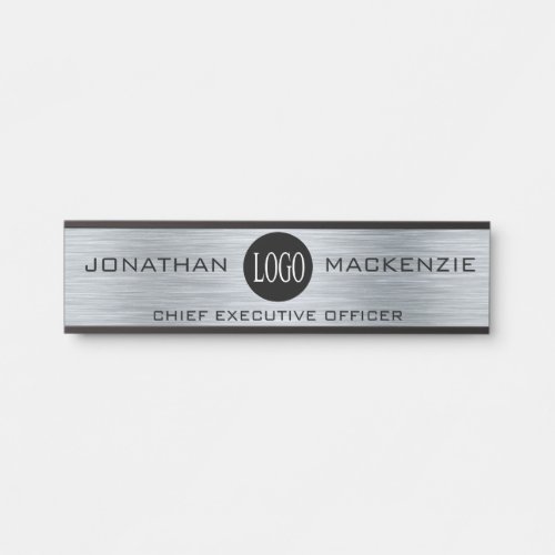 Your Logo Here Silver Door Signs for Office