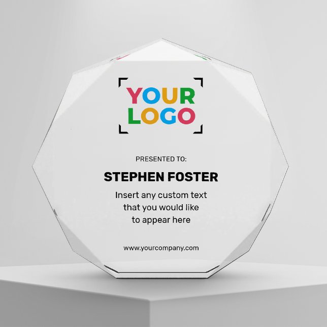 Your Logo Here Simple Business Employee Acrylic Award (Creator Uploaded)
